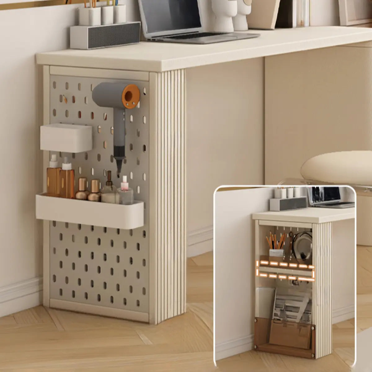 Contemporary Wood White Large Makeup Vanity