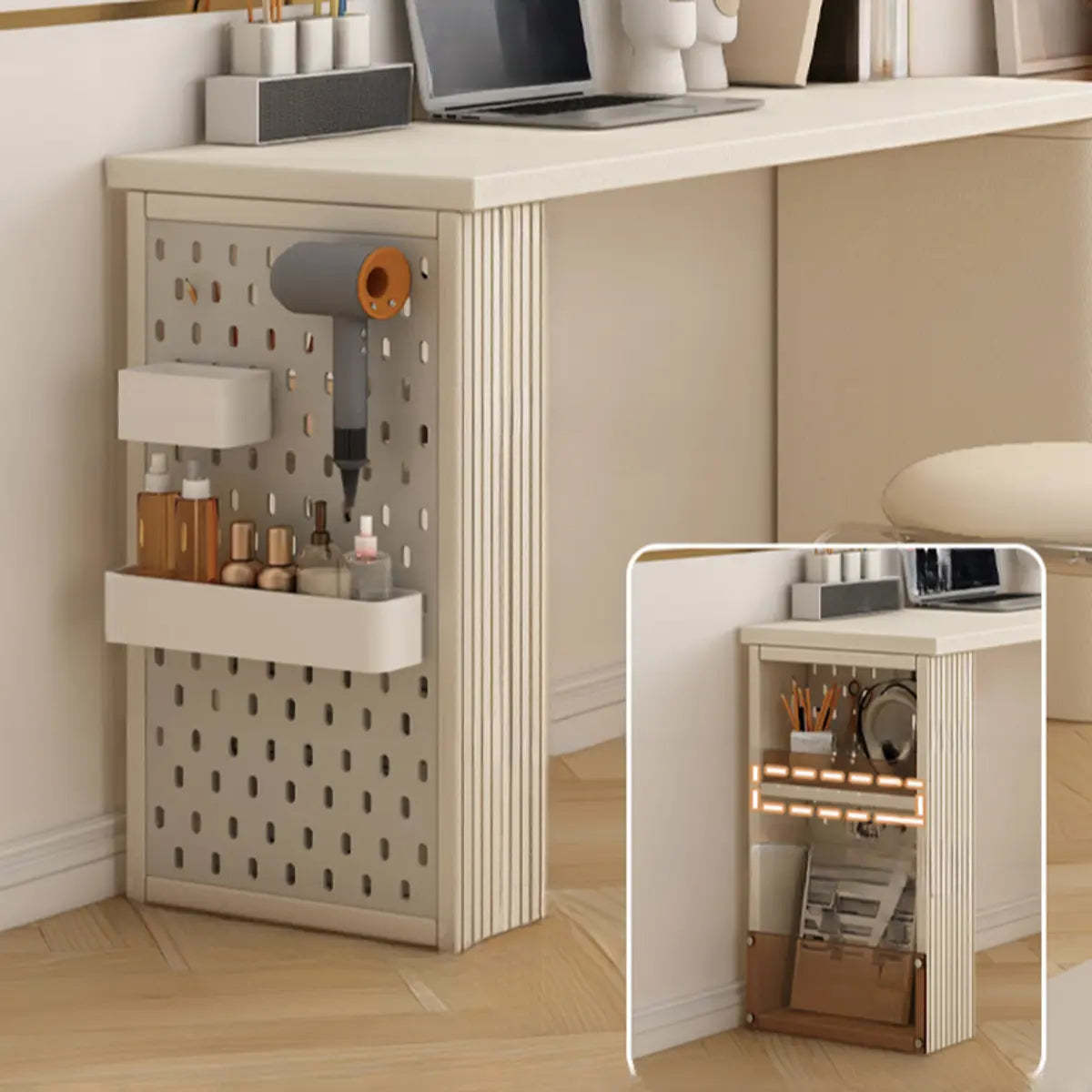 Contemporary Wood White Large Makeup Vanity