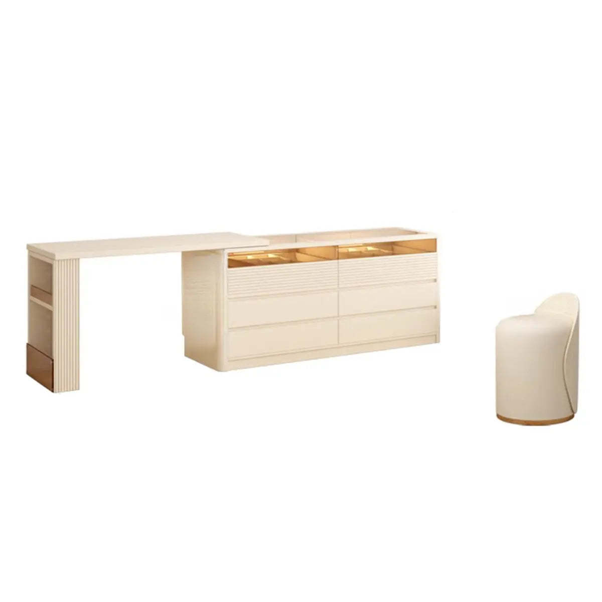 Contemporary Wood White Large Makeup Vanity