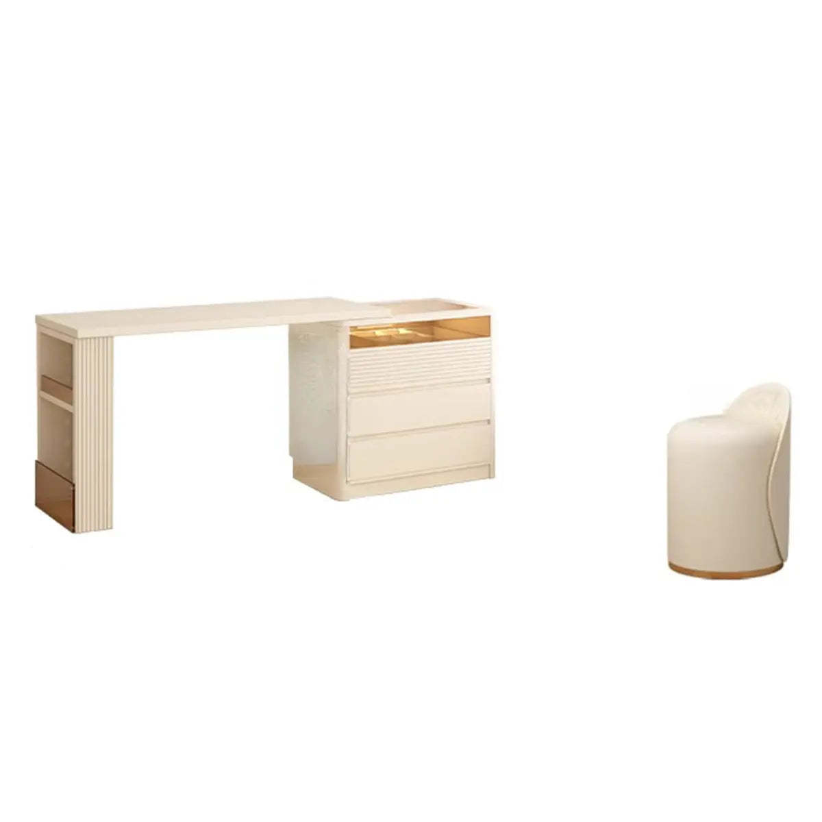 Contemporary Wood White Large Makeup Vanity