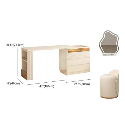 Contemporary Wood White Large Makeup Vanity