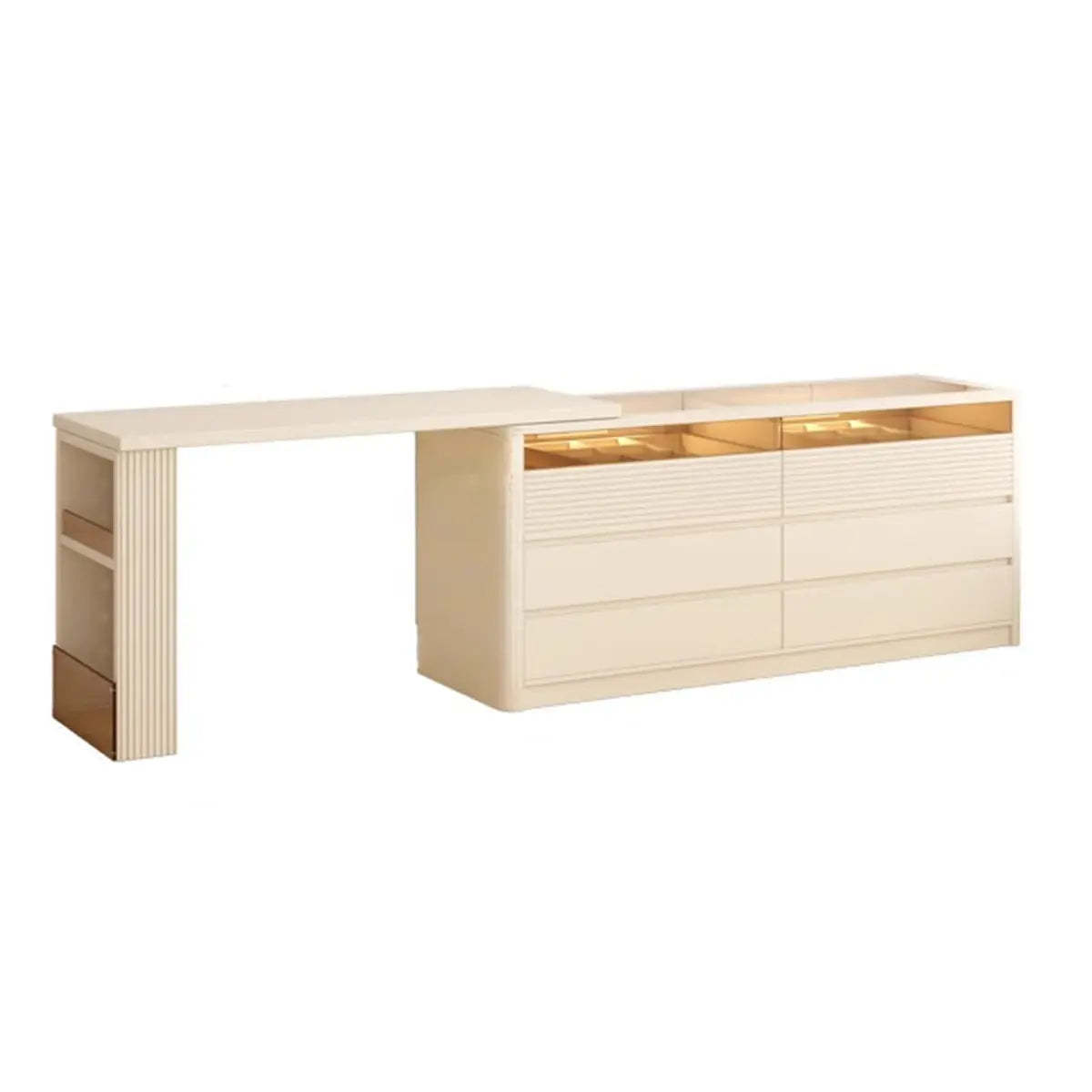 Contemporary Wood White Large Makeup Vanity