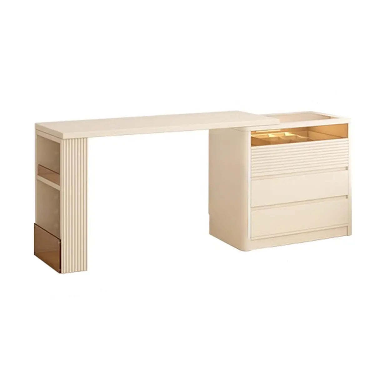 White modern makeup large makeup vanities — Makeup Vanity 47" & Dresser 24"