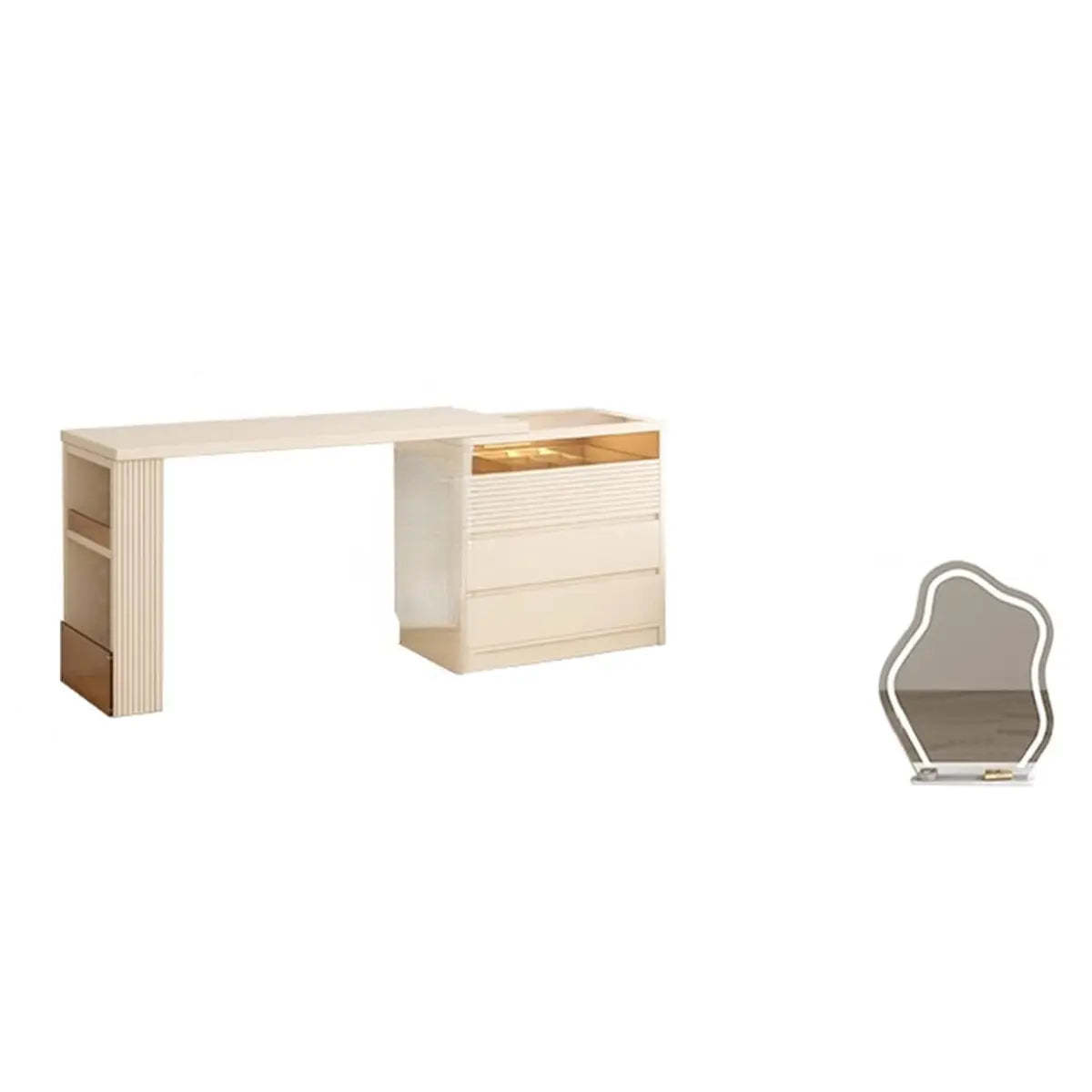 Contemporary Wood White Large Makeup Vanity