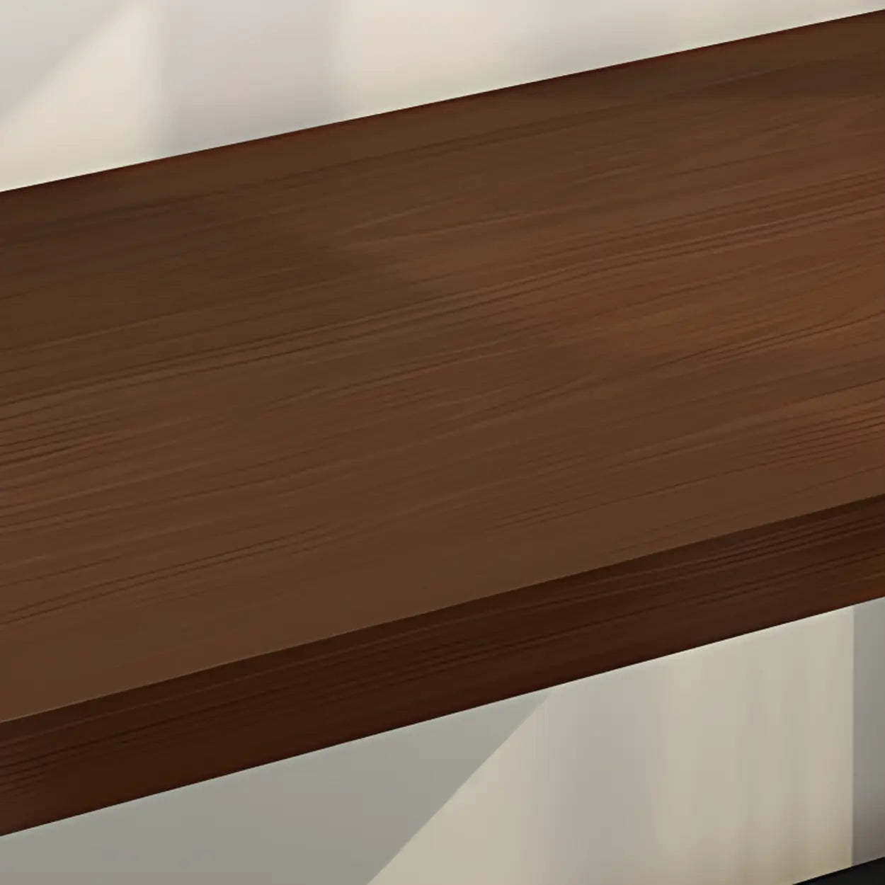 Contemporary Wood Hutch H-Shape Writing Desk — Nut-Brown / Table Only