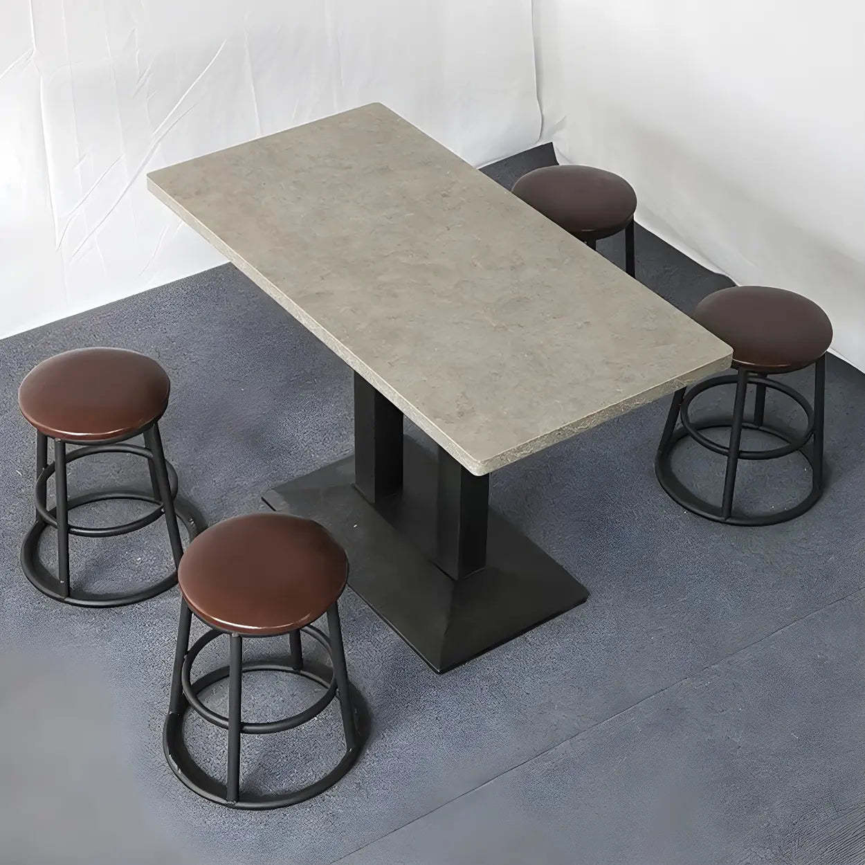 Black Wood Rectangular Dining Table — Black / Table Only