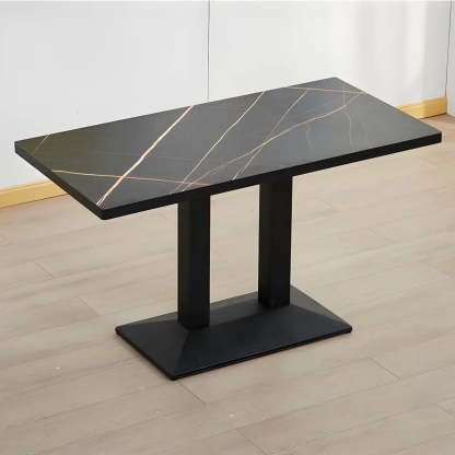 Black Wood Rectangular Dining Table — Natural Finish / Table Only