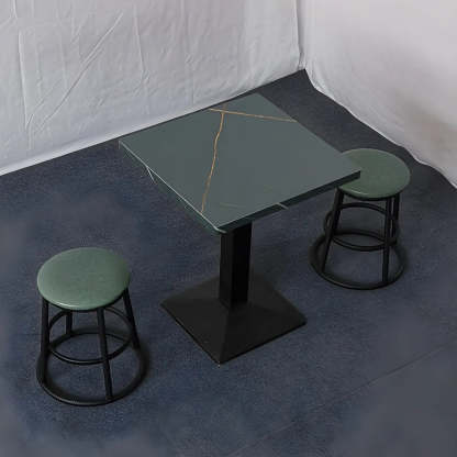 Black Wood Rectangular Dining Table — Gray / Table Only