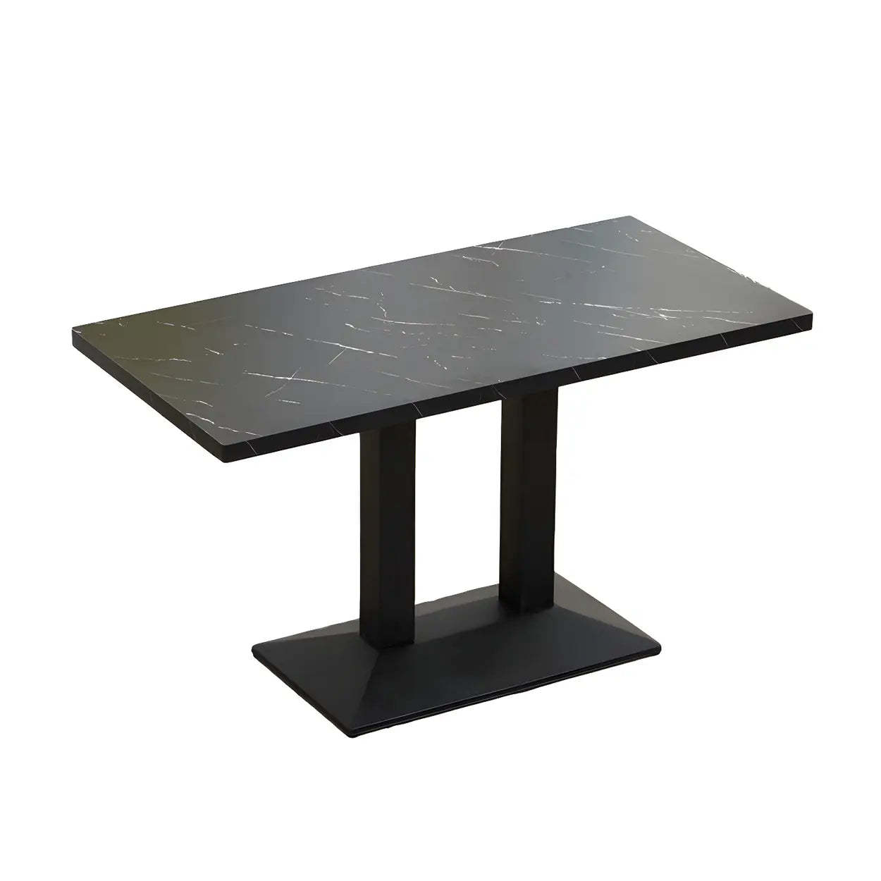 Black Wood Rectangular Dining Table — Green / Table Only