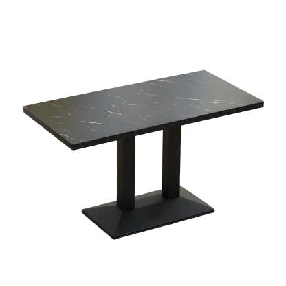 Black Wood Rectangular Dining Table — Green / Table Only