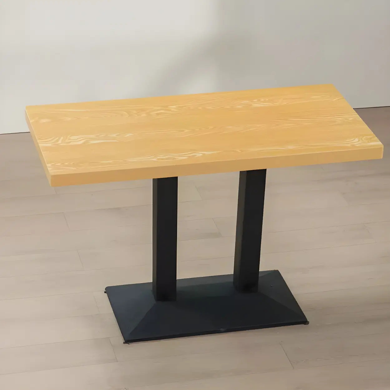 Black Wood Rectangular Dining Table — Natural Finish / Table Only