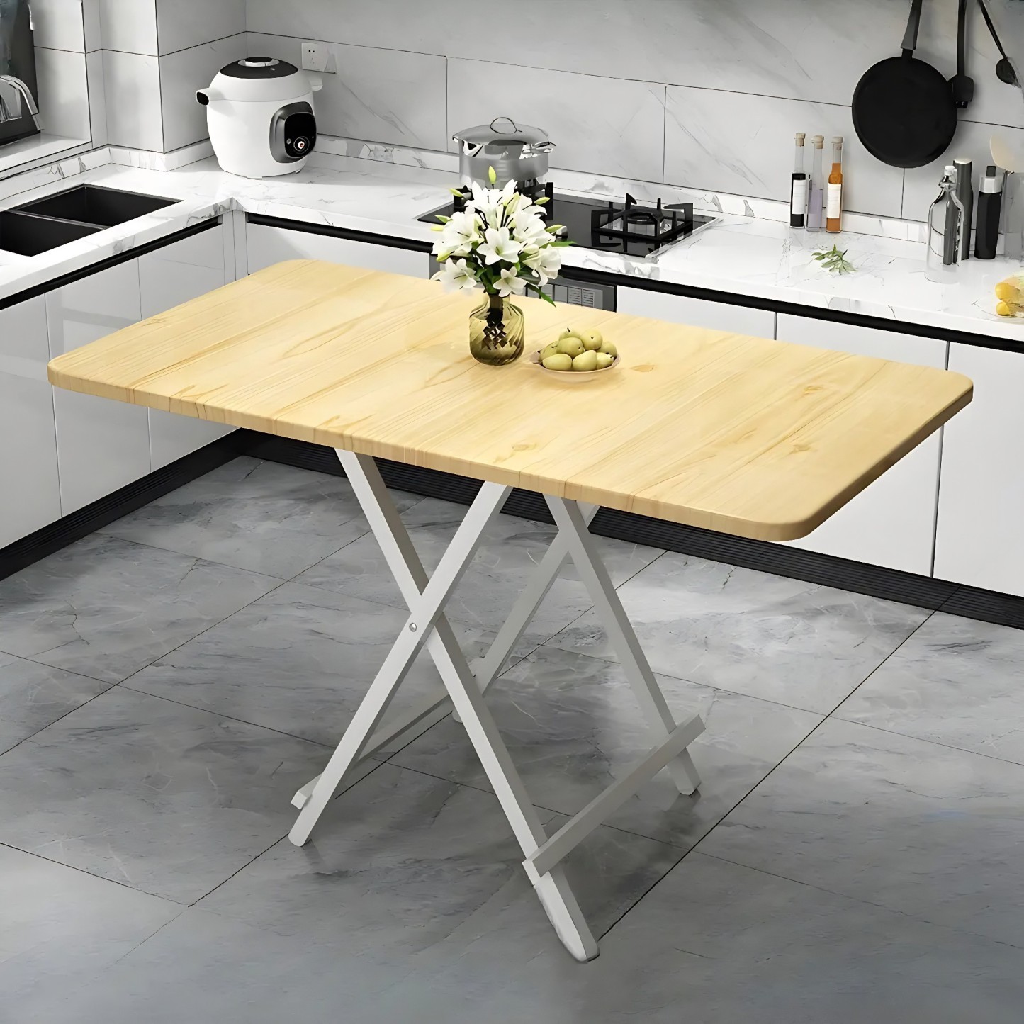 Contemporary Rectangular Folding Dining Table