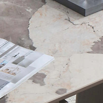 Contemporary Gray Marble Extendable Dining Table