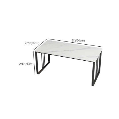 Contemporary Gray Stone Sled Writing Desk