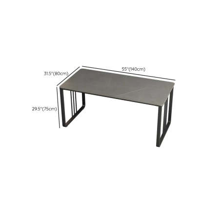 Contemporary Gray Stone Sled Writing Desk