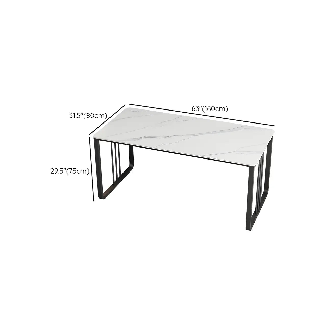 Contemporary Gray Stone Sled Writing Desk