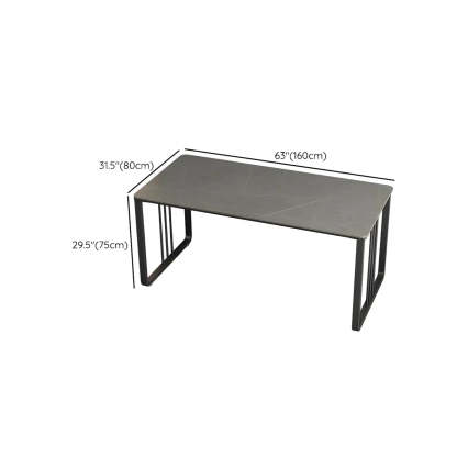 Contemporary Gray Stone Sled Writing Desk
