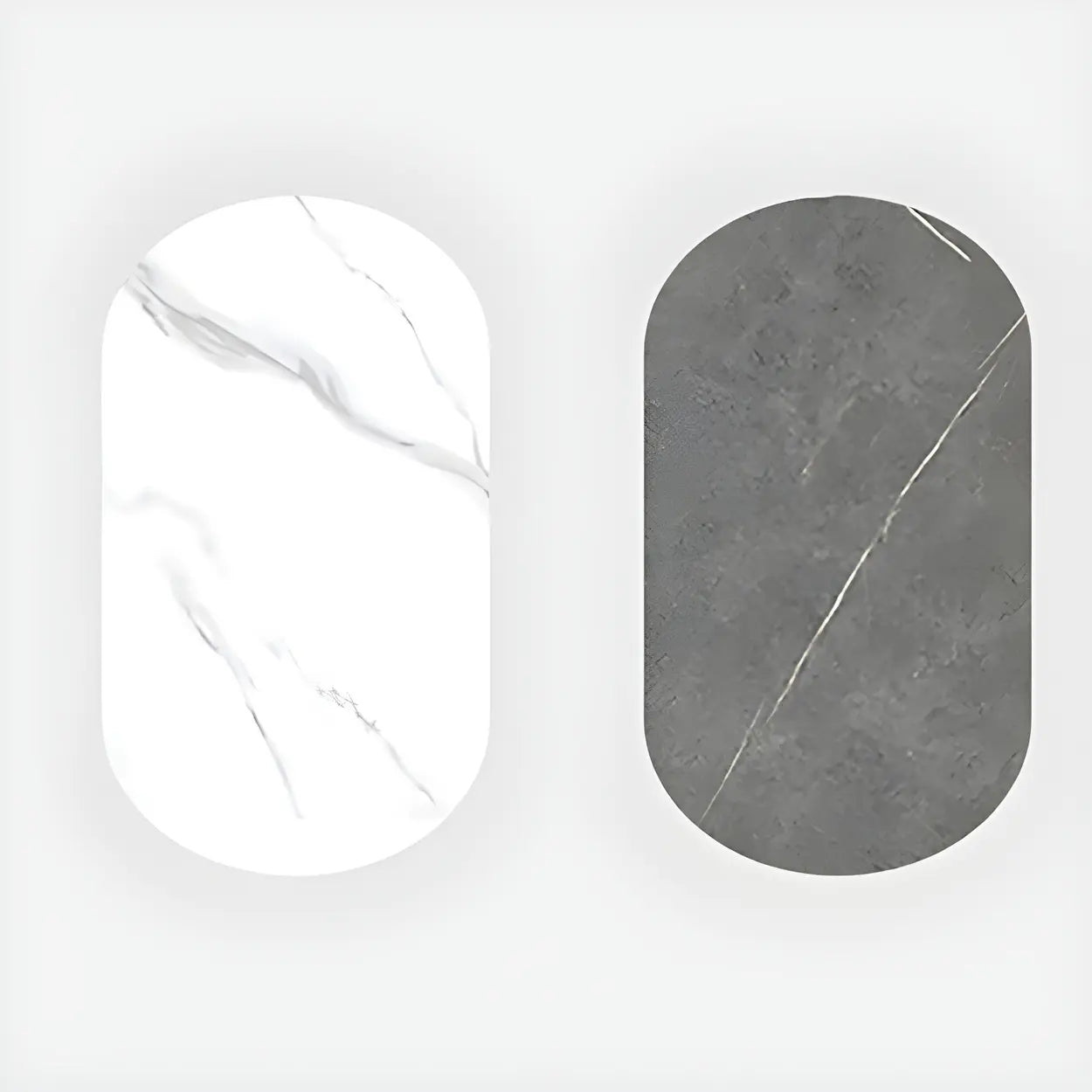 Contemporary Gray Stone Sled Writing Desk — White / Table Only