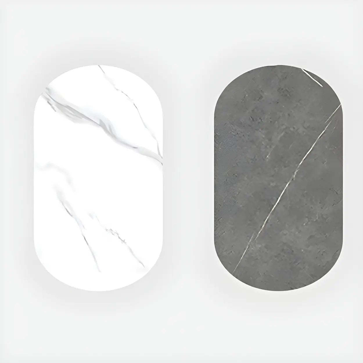 Contemporary Gray Stone Sled Writing Desk — White / Table Only