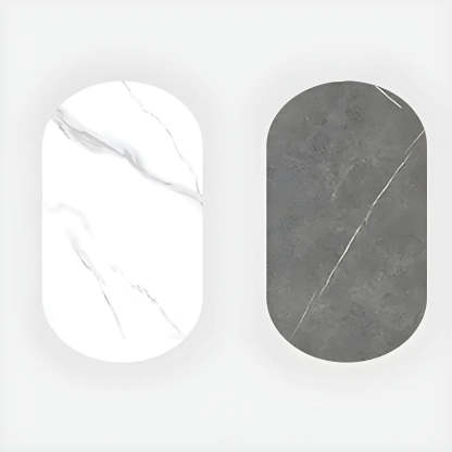 Contemporary Gray Stone Sled Writing Desk — White / Table Only