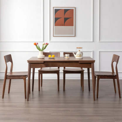 Contemporary Walnut Extendable Dining Table