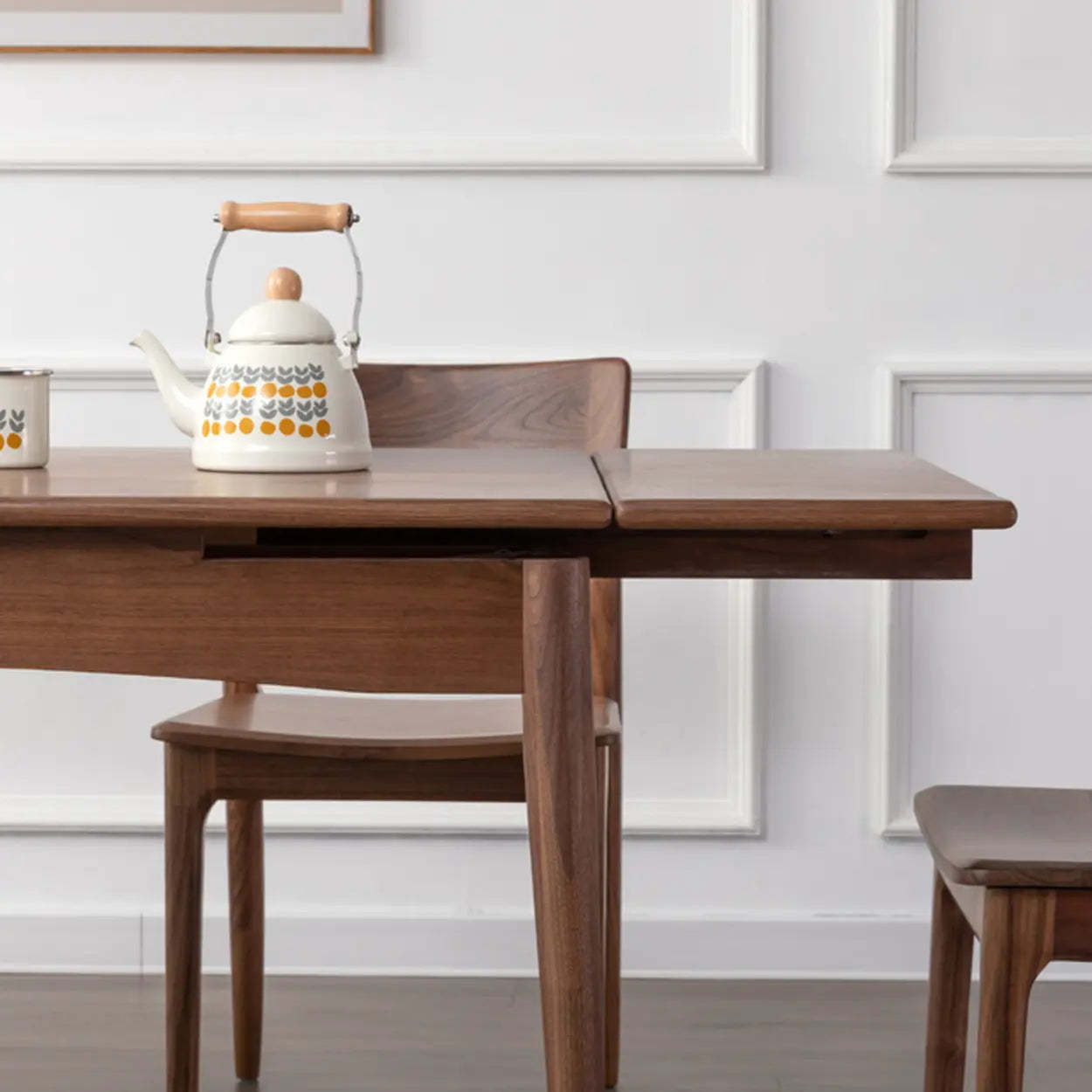 Contemporary Walnut Extendable Dining Table