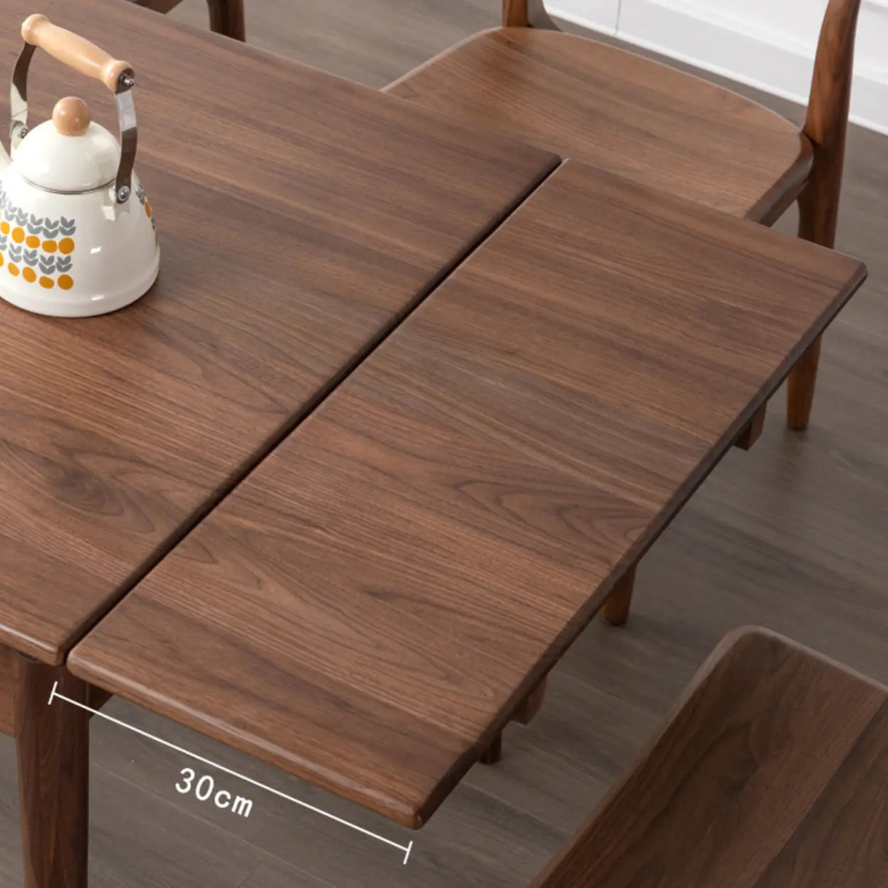 Contemporary Walnut Extendable Dining Table