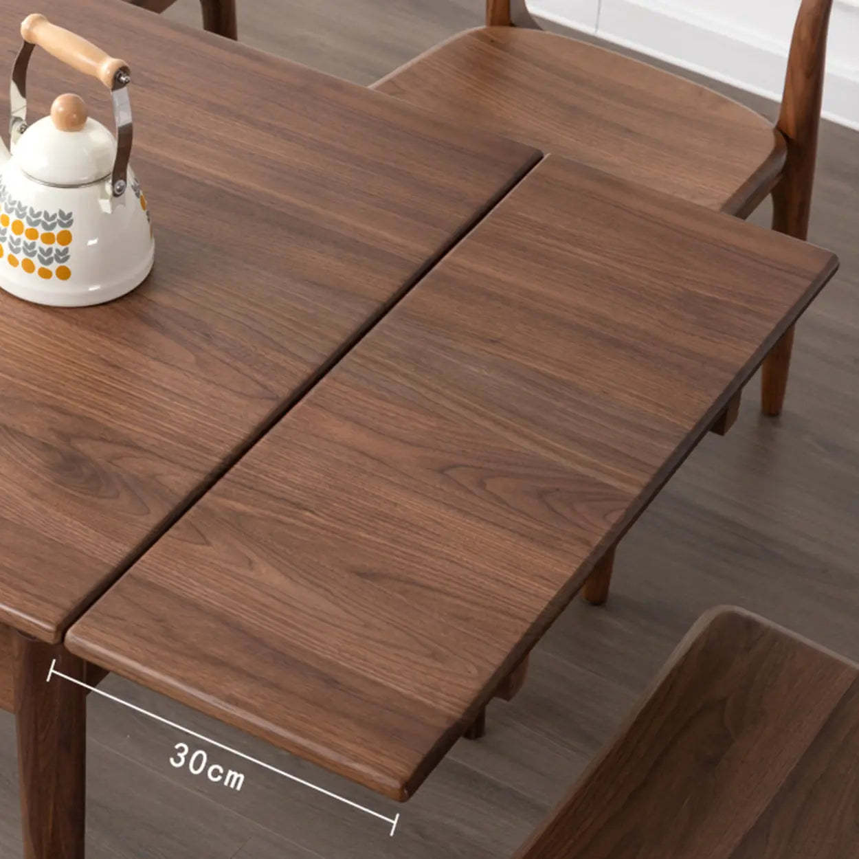 Contemporary Walnut Extendable Dining Table