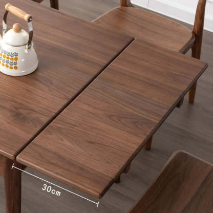 Contemporary Walnut Extendable Dining Table
