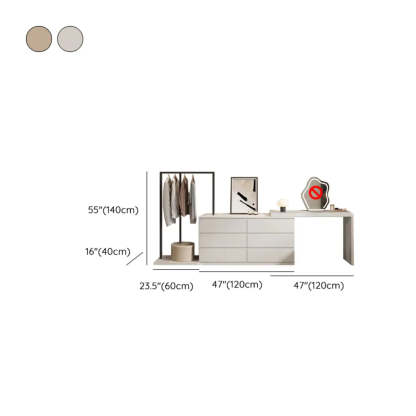 Contemporary Brown Wood Makeup Vanity — White / Makeup Vanity & Mirror