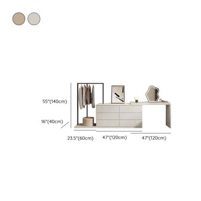 Contemporary Brown Wood Makeup Vanity