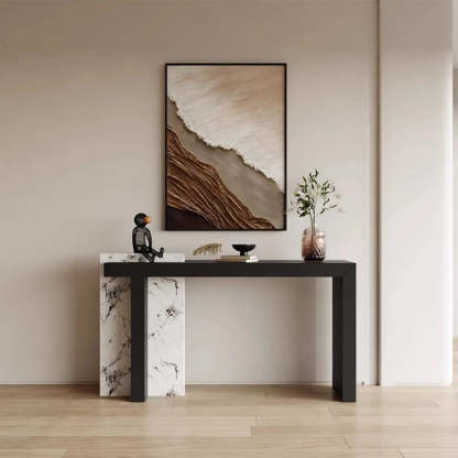 Contemporary Black Wood Entryway Console Table