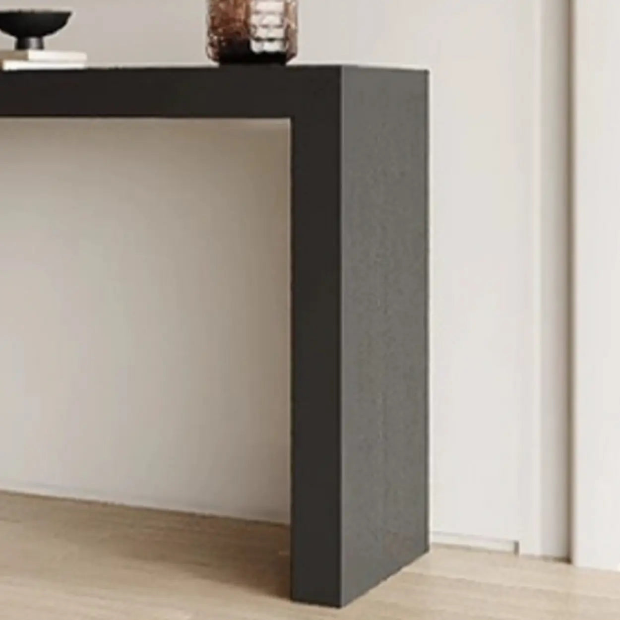 Contemporary Black Wood Entryway Console Table