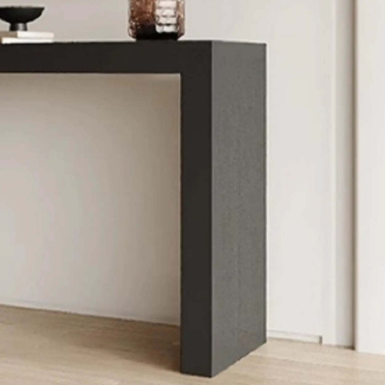 Contemporary Black Wood Entryway Console Table
