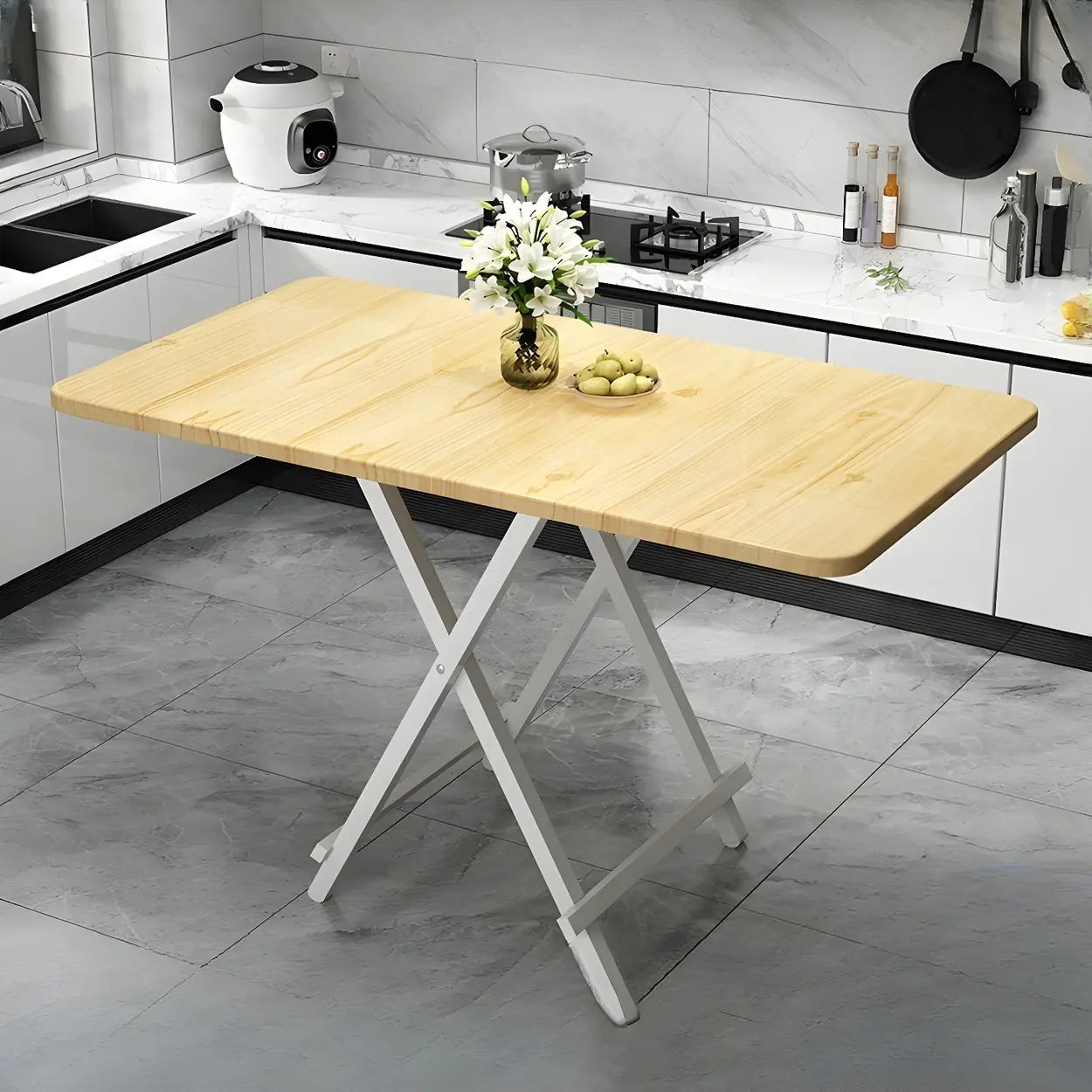 Contemporary Rectangular Folding Dining Table