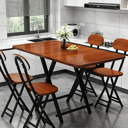 Contemporary Rectangular Folding Dining Table — Natural Finish / Table Only