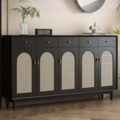 Contemporary Black Wood Hallway Shoe Cabinet — Fillet
