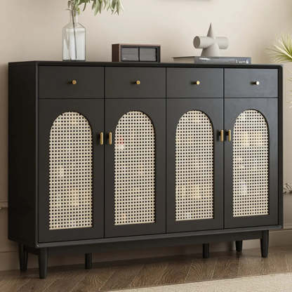 Contemporary Black Wood Hallway Shoe Cabinet — Fillet