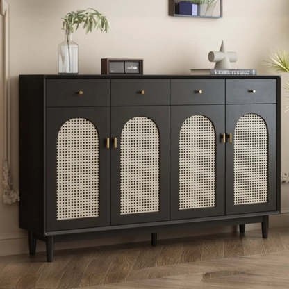 Contemporary Black Wood Hallway Shoe Cabinet — Fillet