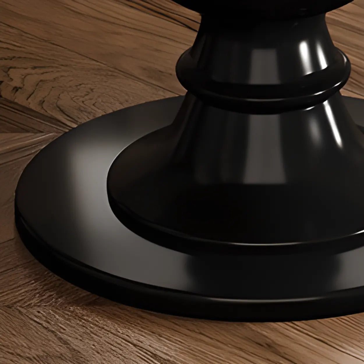 Contemporary Round Black White Stone Dining Table — Table Only