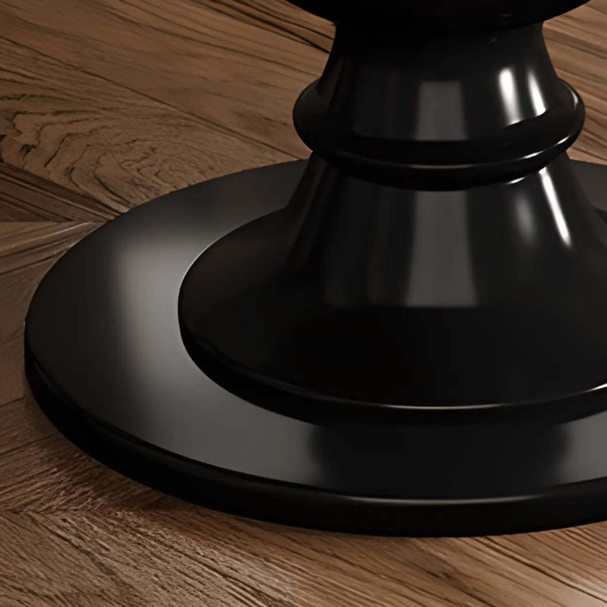 Contemporary Round Black White Stone Dining Table — Table Only
