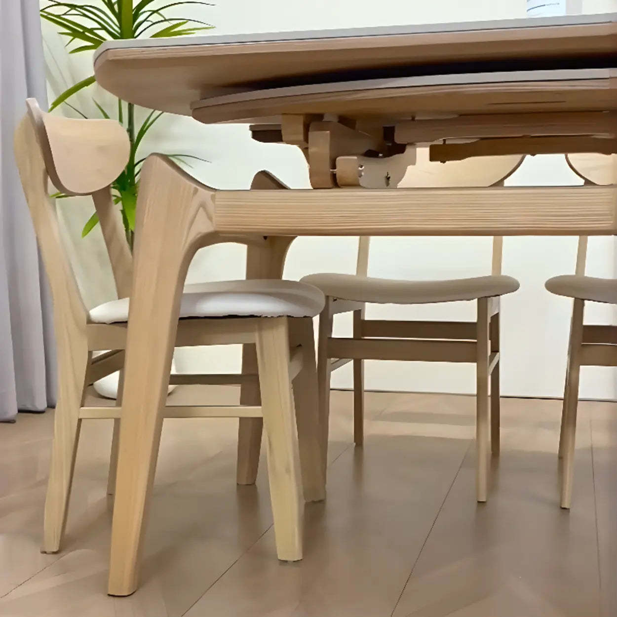 Contemporary Rounded Chalk Slate Extendable Dining Table — Table Only