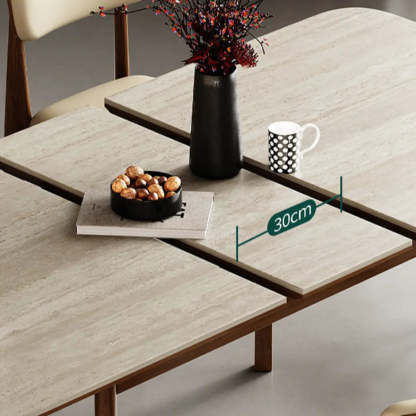 Contemporary Slate-Top Extendable Dining Table