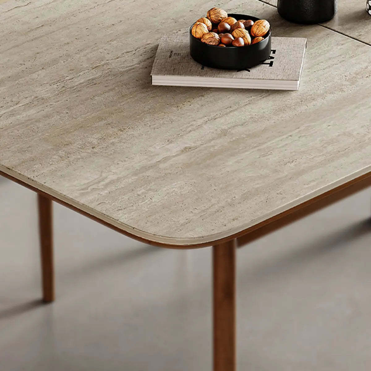 Contemporary Slate-Top Extendable Dining Table