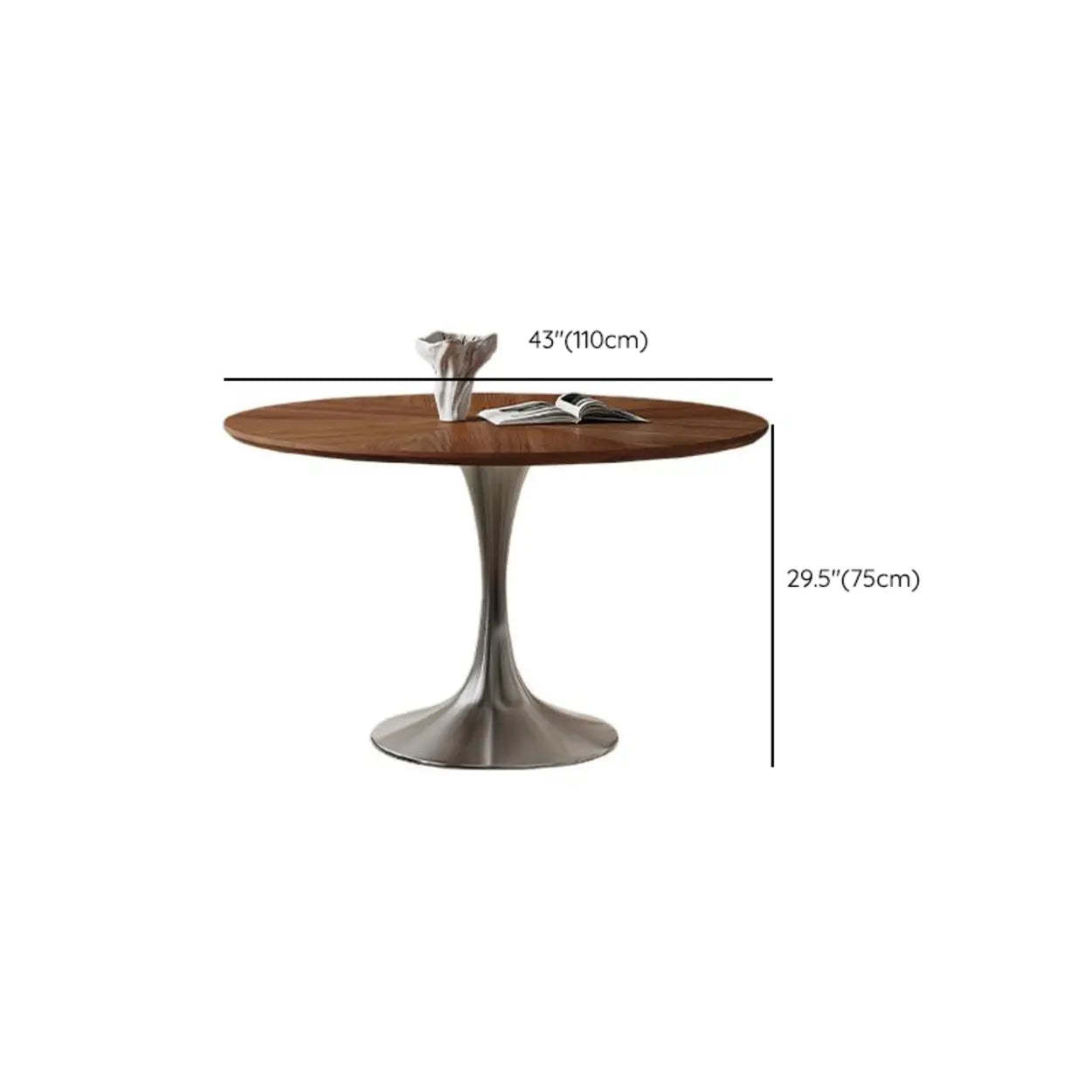 Lighom round base metal wood dining tables for dining room