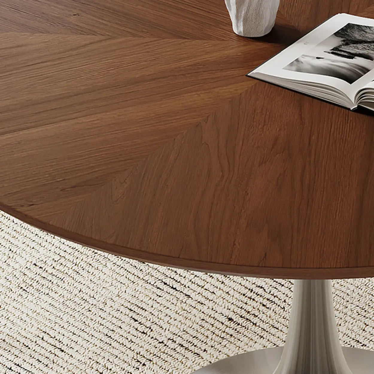 Modern base round metal dining tables — 39.4"L x 39.4"W x 29.5"H
