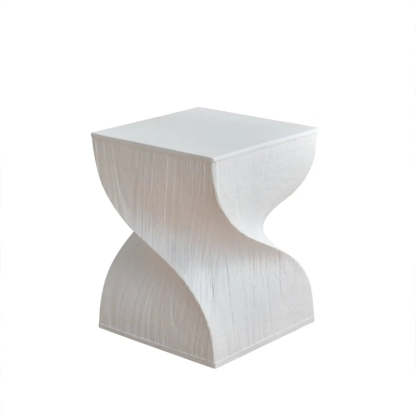 Contemporary Sculpted Twisted Pedestal Side Table