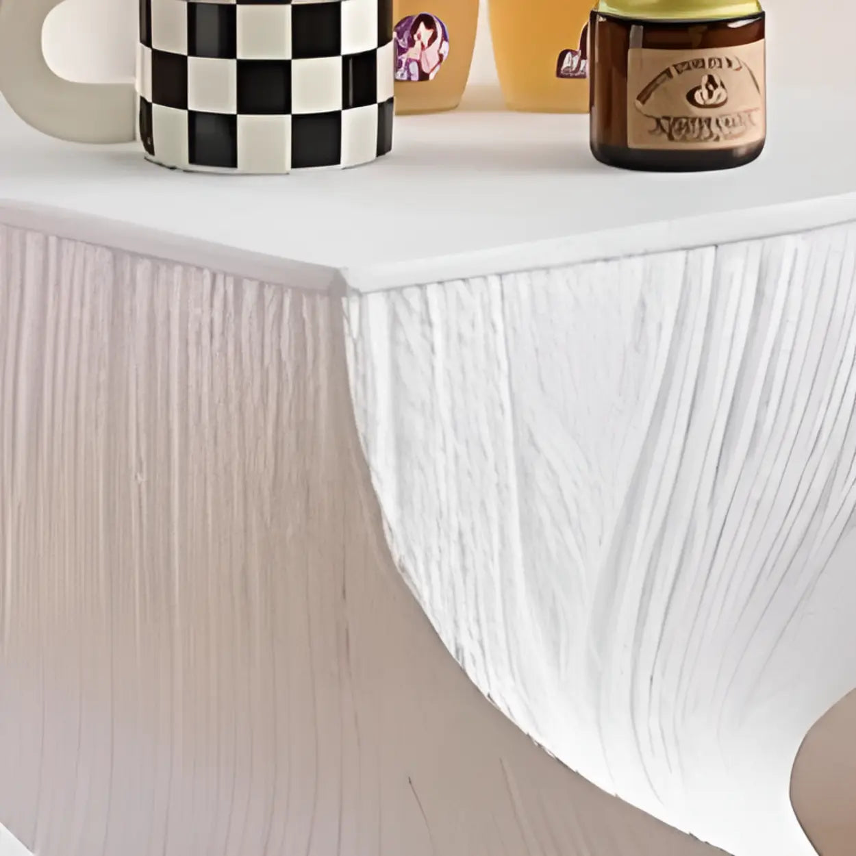 Contemporary Sculpted Twisted Pedestal Side Table