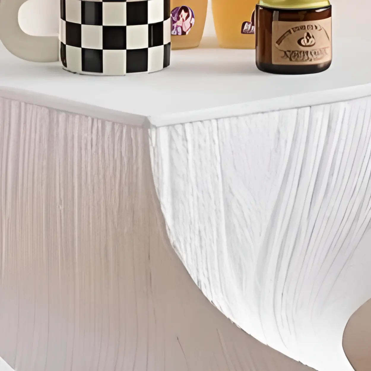 Contemporary Sculpted Twisted Pedestal Side Table