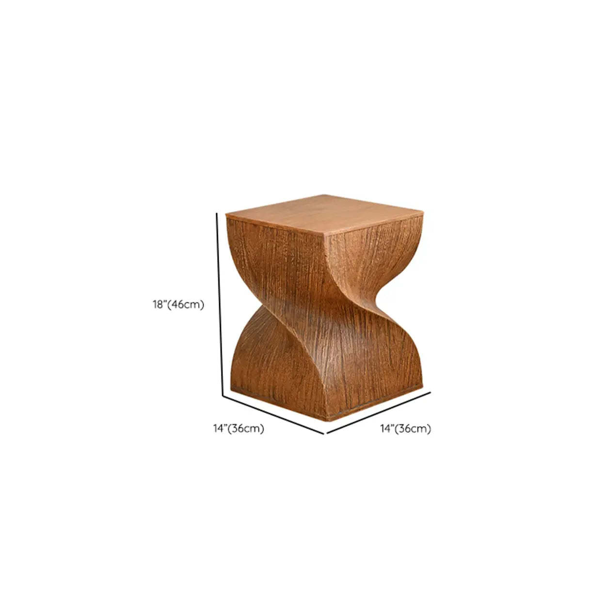 Contemporary Sculpted Twisted Pedestal Side Table